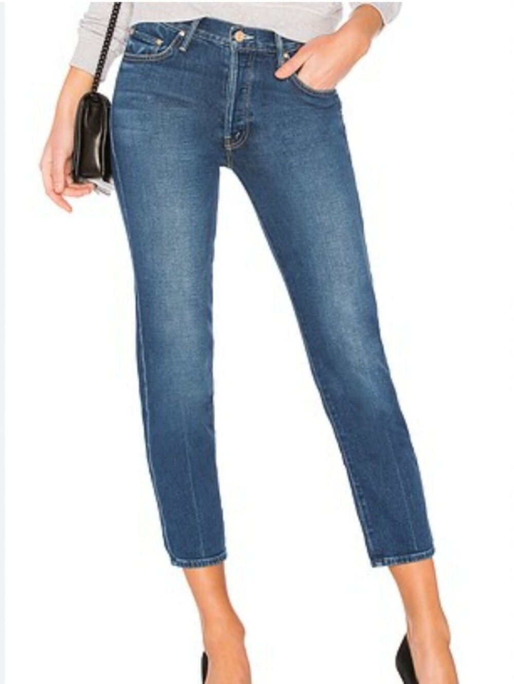 Mother the saint ankle jeans violets are blue 24 Blue FLAWED Denim Cropped